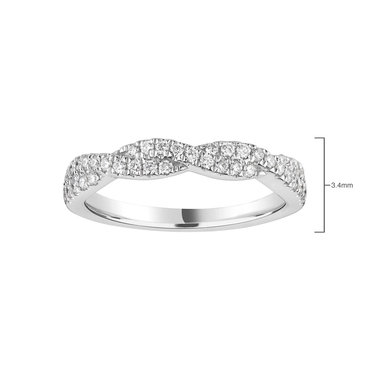 0.31ctw Round Brilliant Cut Diamond Band Ring, 18ct White Gold