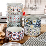 Signature Stoneware Bowls with Lids, 6 Pack Signature Stoneware Bowls with Lids, 6 Pack