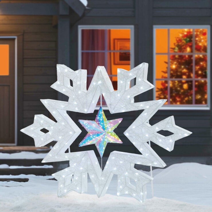 48 Inch Snowflake With Prismatic Star 48 Inch Snowflake With Prismatic Star