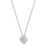 0.50ctw Round Brilliant Cut Diamond Clover Pendant 14ct White Gold