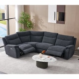 Maverick Grey Fabric Power Reclining Corner Sofa