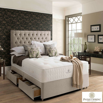 Pocket Spring Bed Company Pemberley Mattress & Sahara Divan in 3 Sizes
