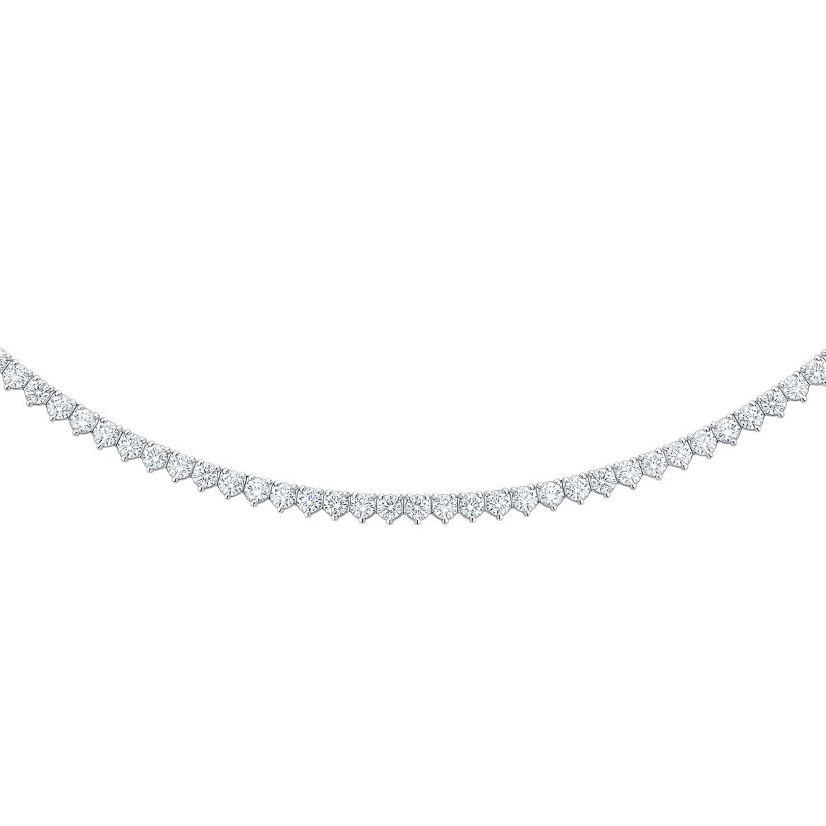 12.00ctw Round Brilliant Cut Diamond Tennis Necklace, 14ct White Gold