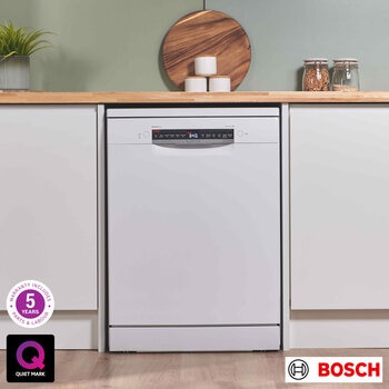 Bosch SMS6ZCW10G Series 6 Freestanding 14 Place Setting Dishwasher, B Rated in White