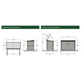 Bromley Horizontal Shed 6ft 5" x 3ft 4" (W 1.95m x D 1m x H 1.36m) in Green