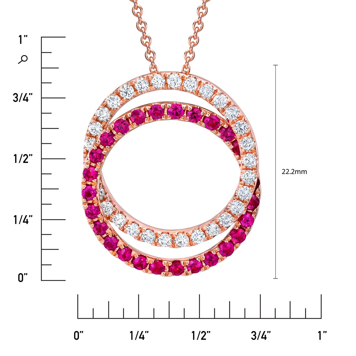 Ruby & 0.41 Diamond Pendant, 14ct Rose Gold