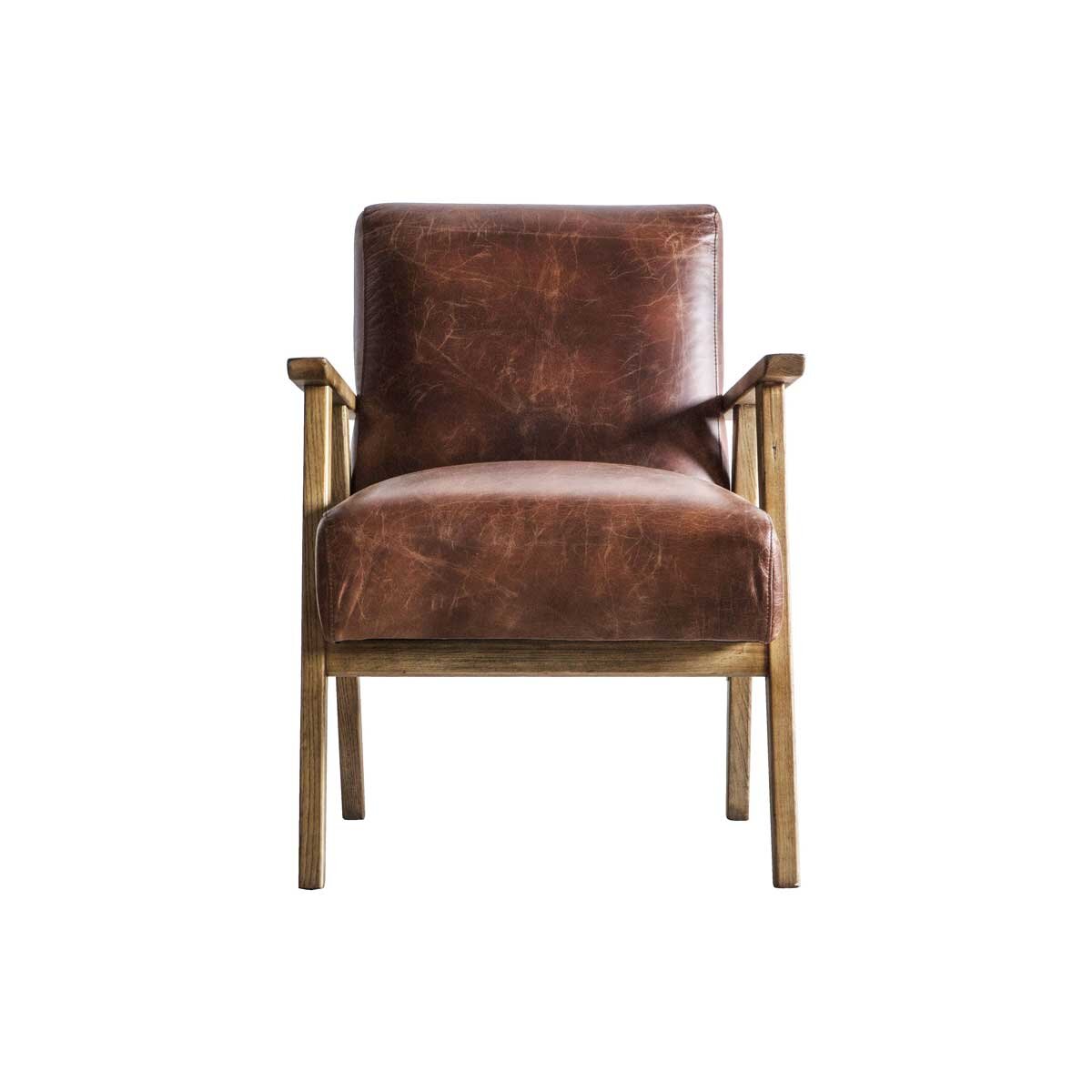 Neyland Brown Leather Armchair