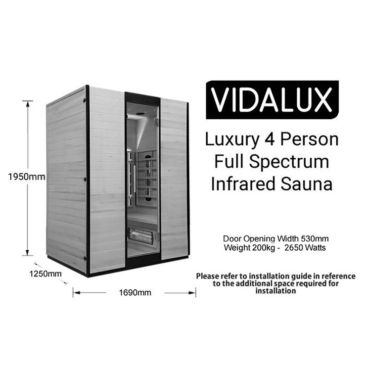 Vidalux Platinum 4 Person Infrared Indoor Sauna