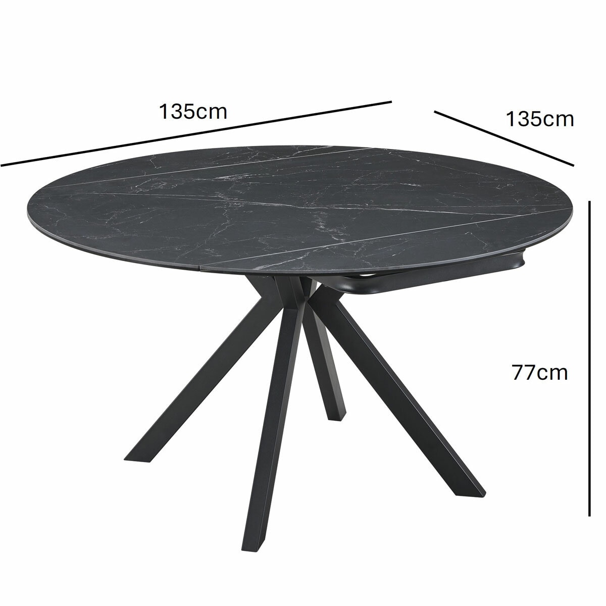 Indus Valley Cavella Extending Dining Table + 4 Grey Chairs