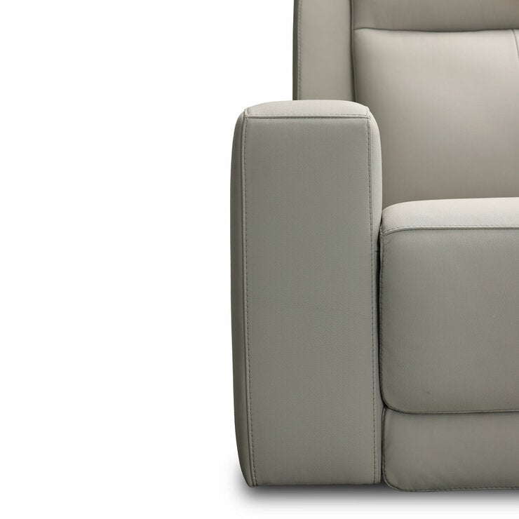 Simon Li Wren Light Grey Leather Power Reclining Armchair with Power Headrest Simon Li Wren Light Grey Leather Power Reclining Armchair with Power Headrest