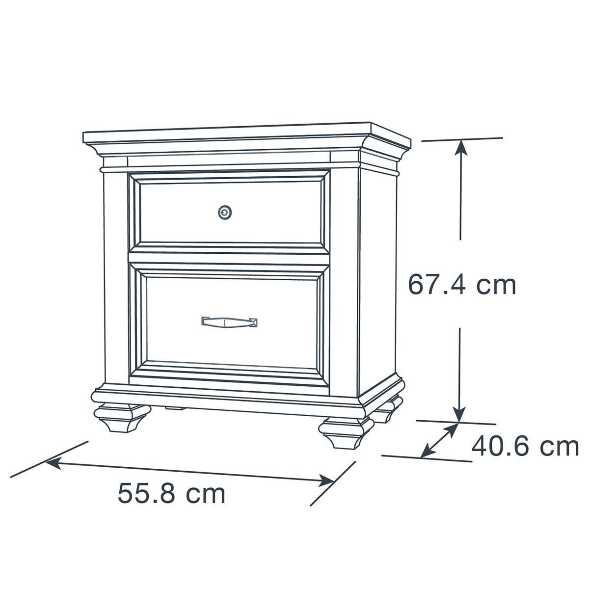 Northridge Conner Nightstand with 2 Storage Drawers Costco UK