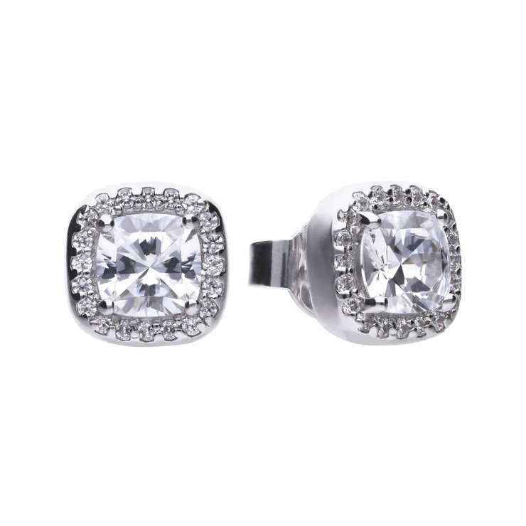 Diamonfire Sterling Silver Square Pave Set 1.57 Carat Cubic Zirconia Stud Earrings Diamonfire Sterling Silver Square Pave Set 1.57 Carat Cubic Zirconia Stud Earrings