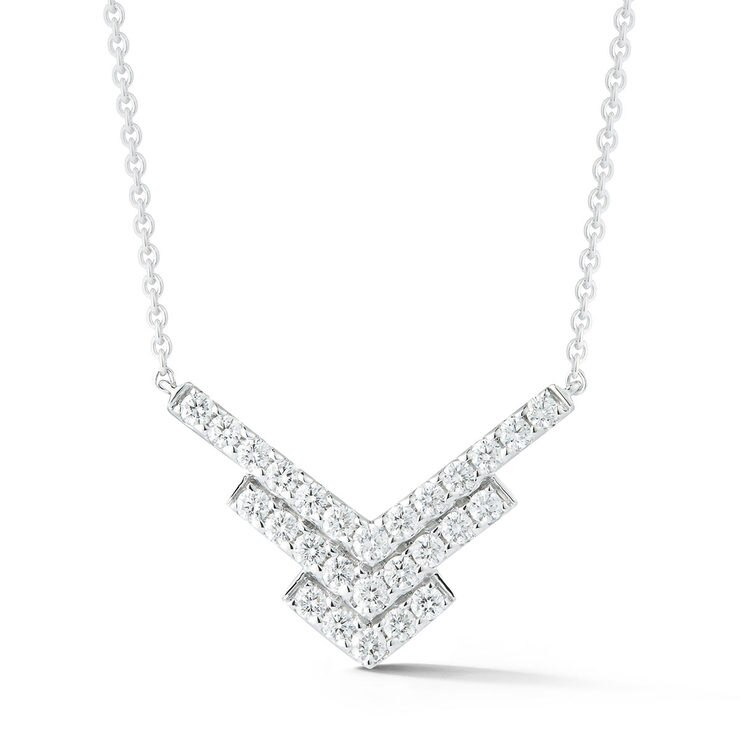 0.51ctw Round Brilliant Cut Diamond Necklace, 18ct White Gold Costco UK