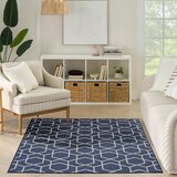 Nourison Horizon Geometric Indoor / Outdoor Rug in 2 Sizes, Navy