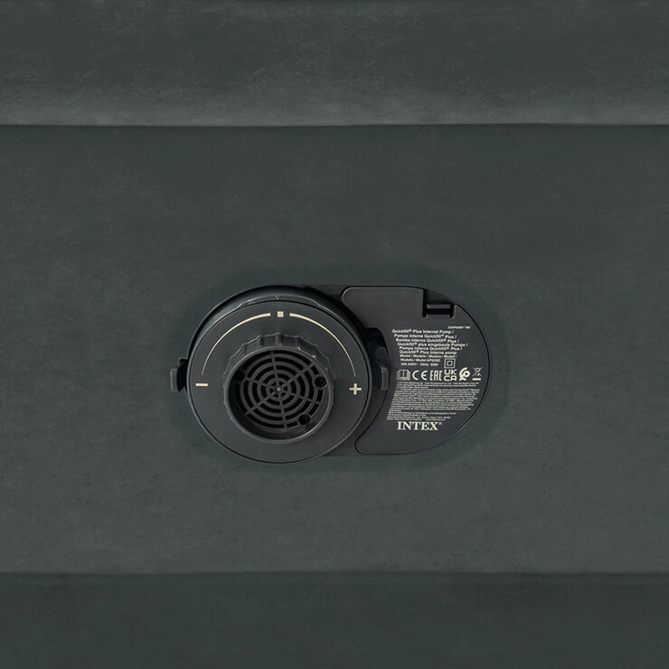 Lifestyle image of the pump on the airbed