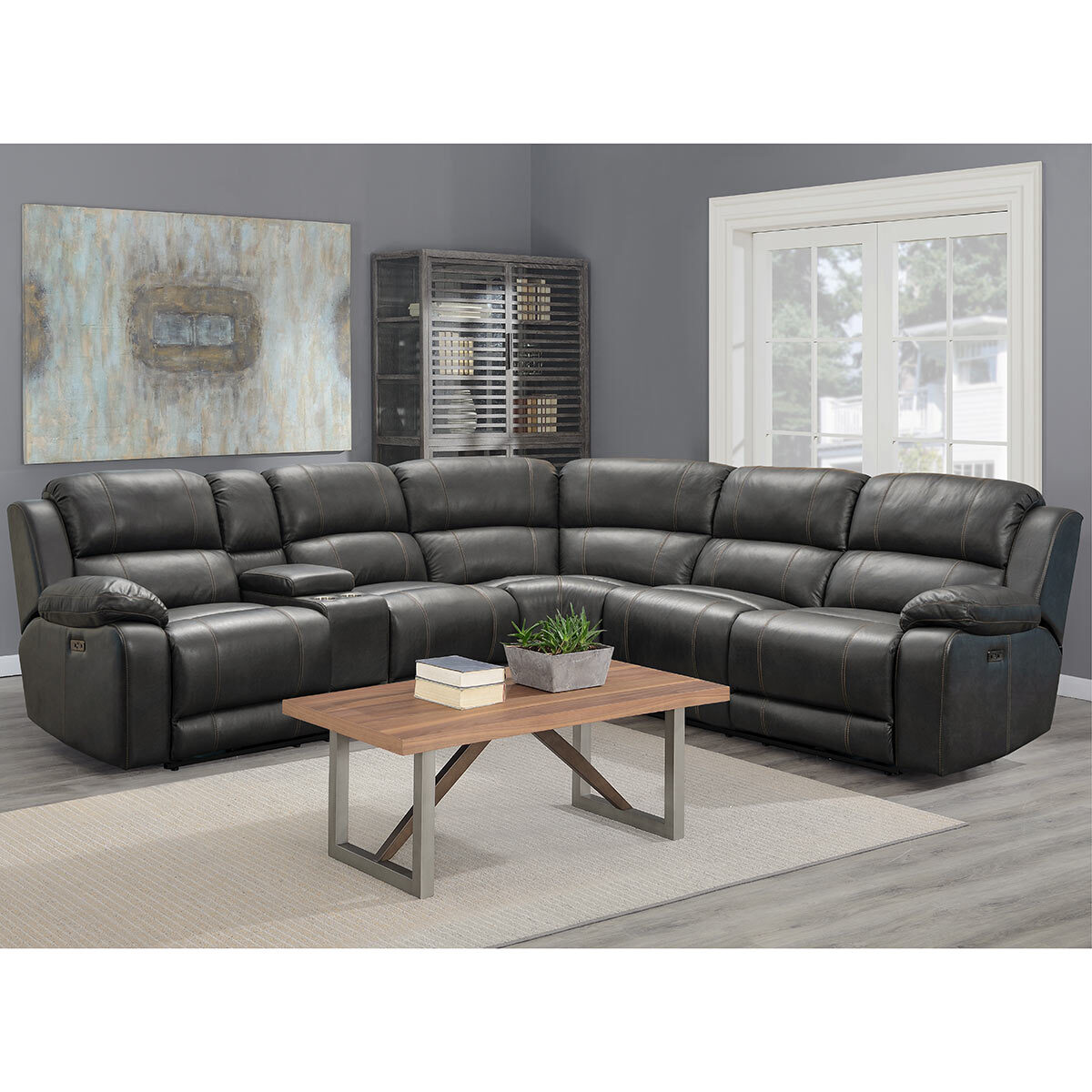 Grey Leather Power Reclining Sectional Costco - anaellaeletefanfiction