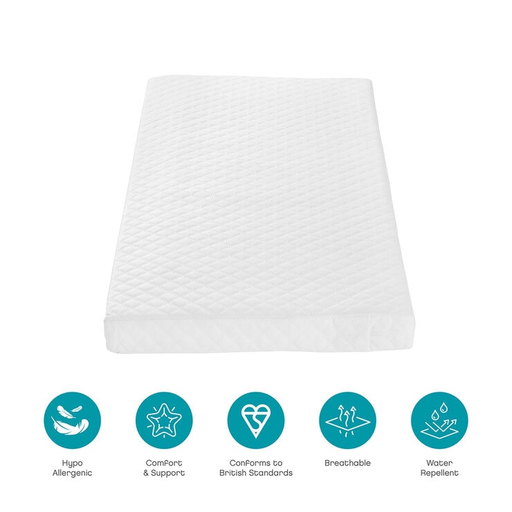 Tutti Bambini Verona Cot Bed with Sprung Mattress, White & Oak