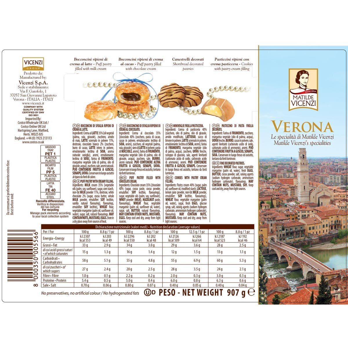 Vicenzi Italian Biscuit Assortment, 907g