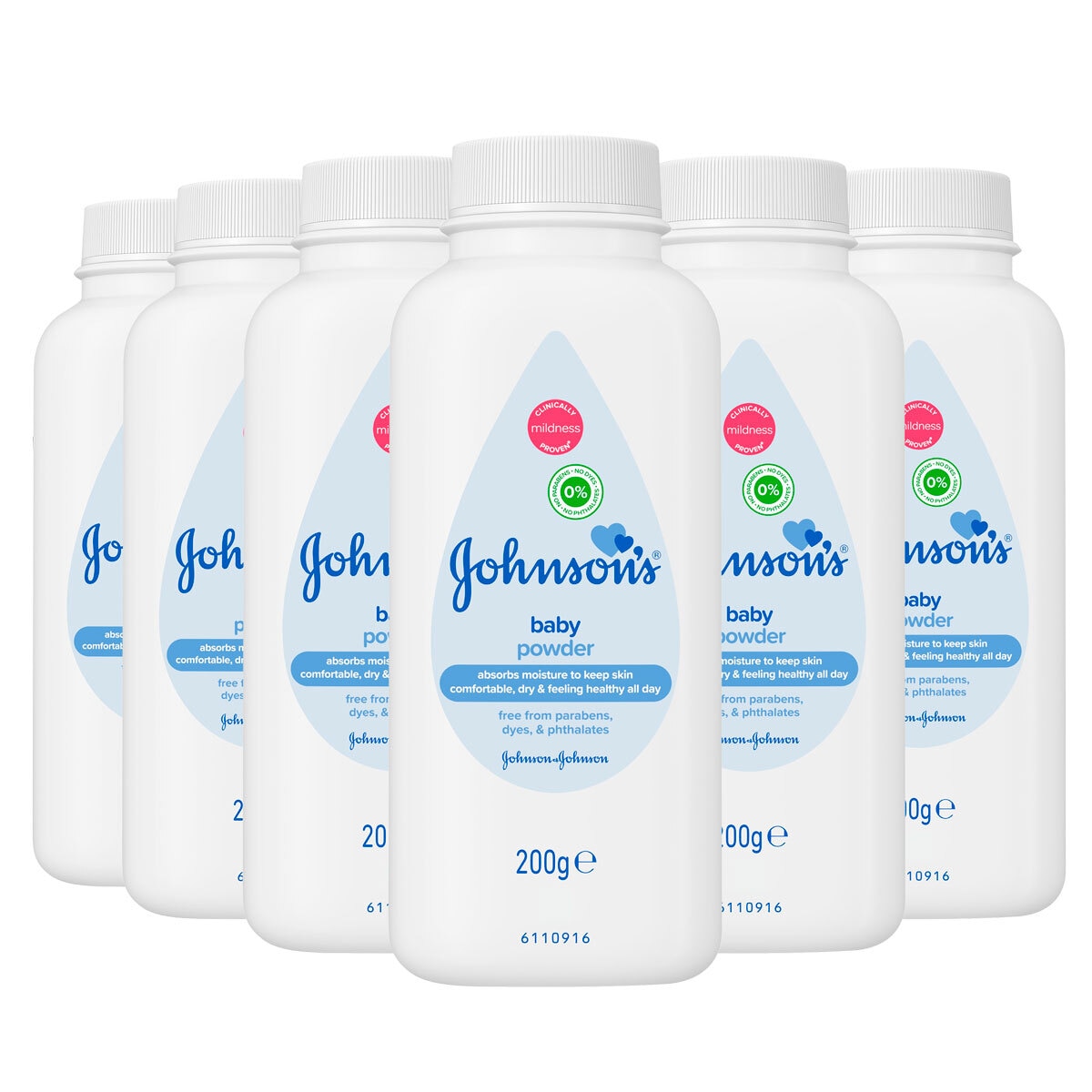 Johnson's Baby Powder, 6 x 200g Costco UK