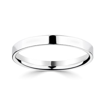 2.5mm Classic Flat Court Wedding Ring, Platinum