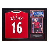 Roy Keane Signed Framed Manchester United 16 Football Shirt