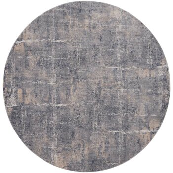 Rustic Textures Faded Blue Circle Rug, 160 cm