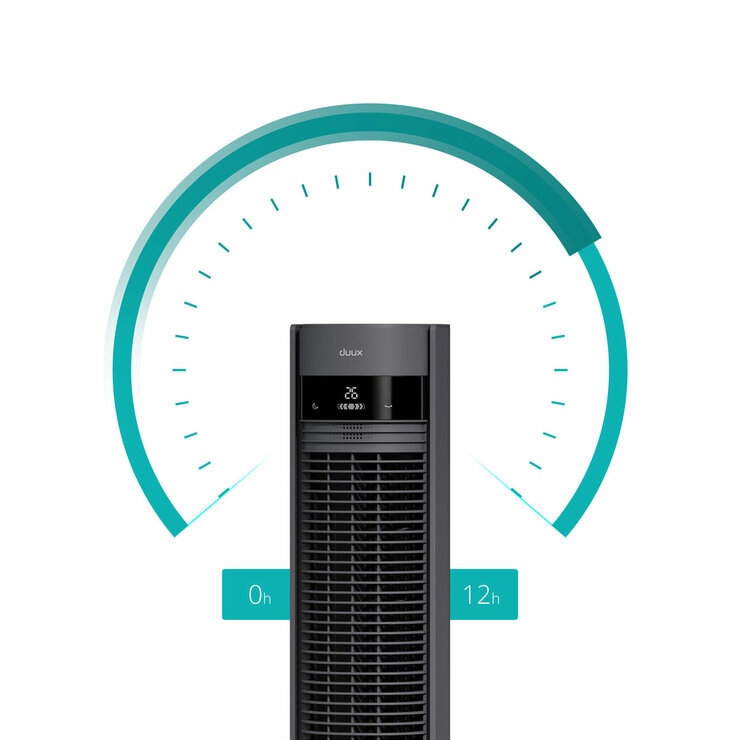Lifestyle image of Duux Elevate Tower Fan with 12 hours timer Lifestyle image of Duux Elevate Tower Fan with 12 hours timer