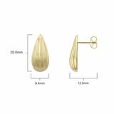 14ct Yellow Gold Textured Tear Drop Stud Earrings