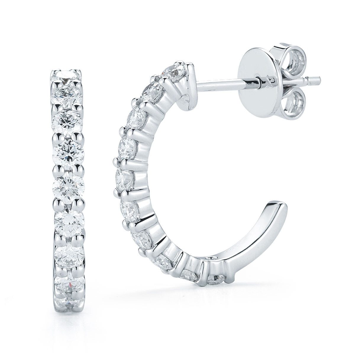 0.60ctw Hoop Earrings, 14ct WG