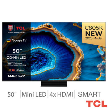 TCL 50C805K 50 Inch QLED Mini LED 4K Ultra HD 144Hz Smart TV