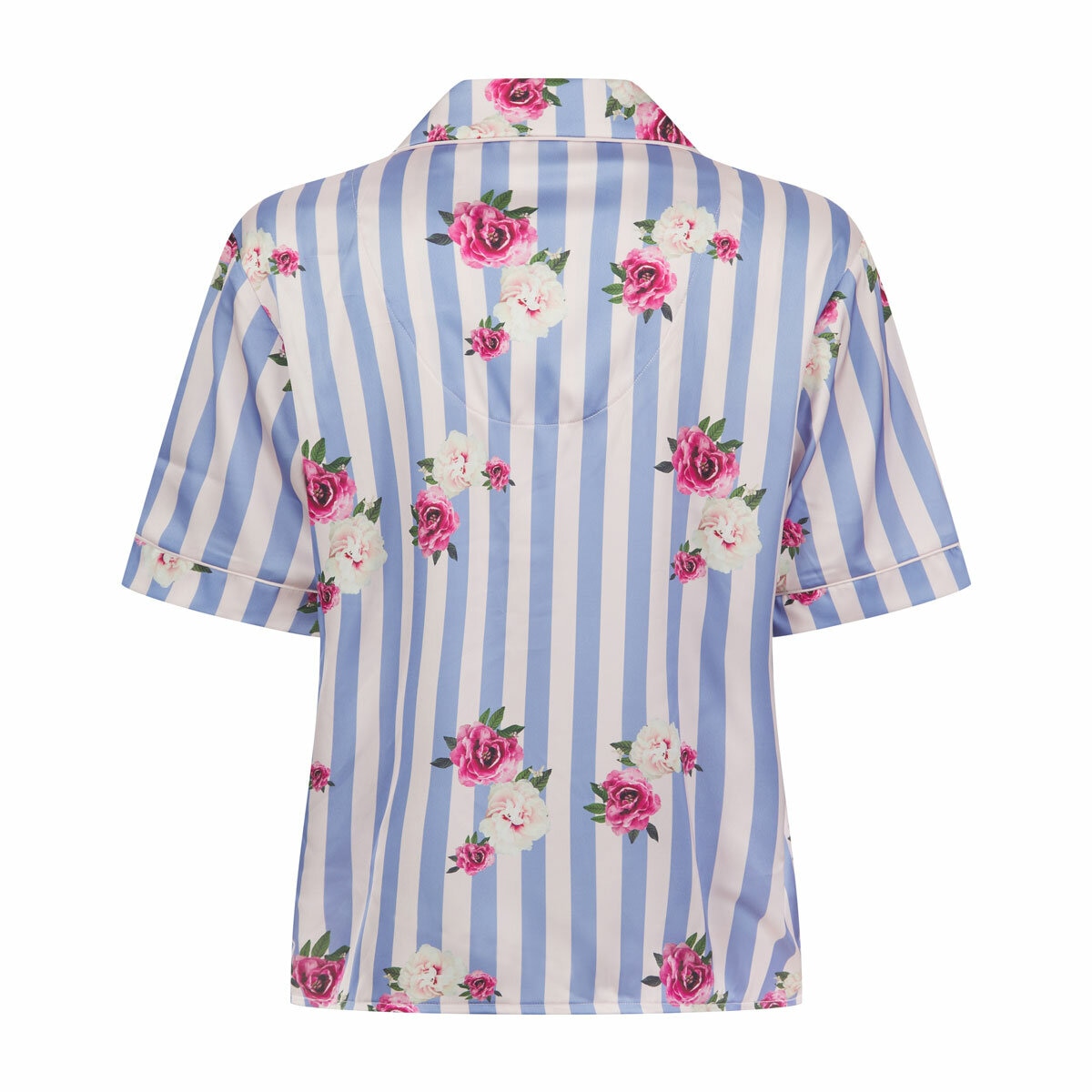 Ted Baker Ladies Satin 2 Piece PJ Set in Light Blue & White