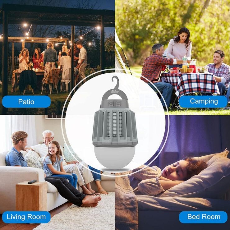 Lifestyle image showing the different places the Mosquito zapper & lantern can be used