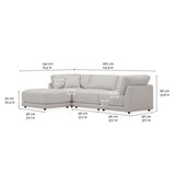 Aiden & Ivy Dayna Grey Fabric 4 Piece Modular Sofa