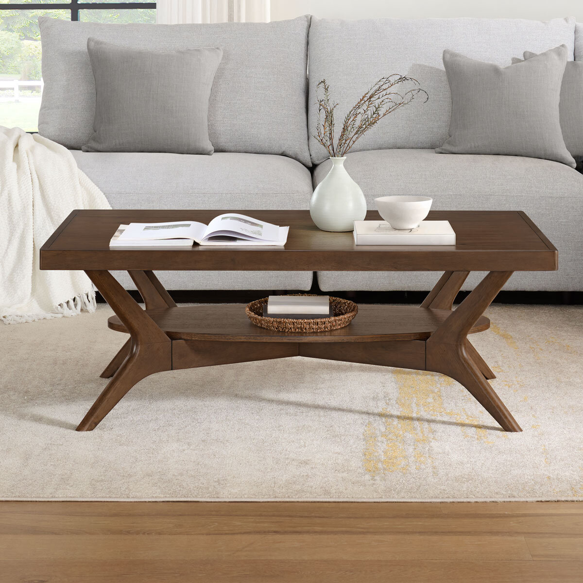 Wimberly Dark Wood Coffee Table Costco UK