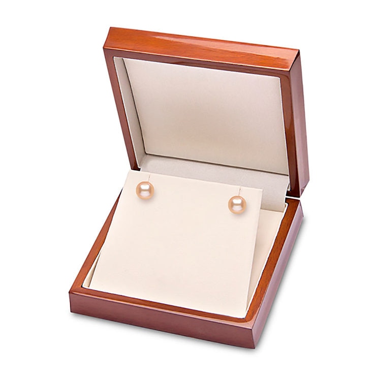 6.5-7mm Cultured Freshwater Peach Pearl Stud Earrings, 18ct White Gold 6.5-7mm Cultured Freshwater Peach Pearl Stud Earrings, 18ct White Gold