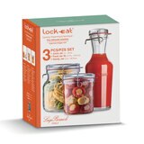 Luigi Bormioli Lock-Eat Glass Jars, 3 Piece Set with Lids