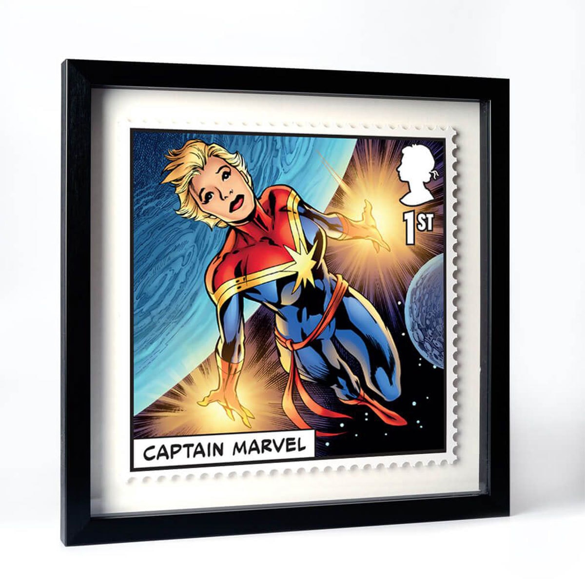 Captain Marvel framed stamps