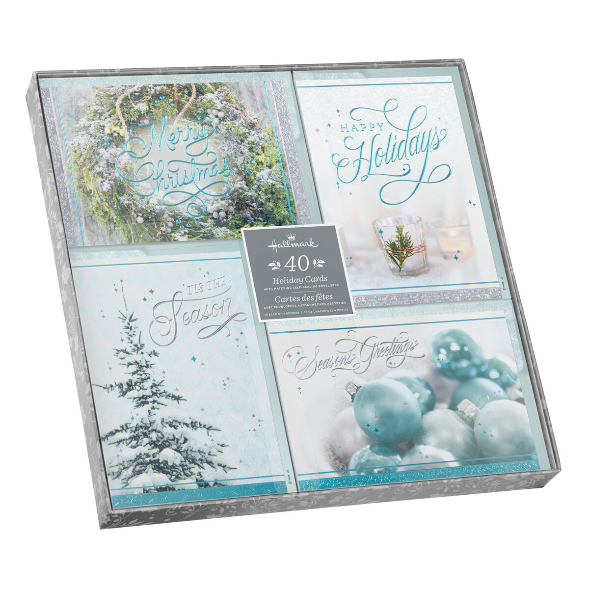 Hallmark Printed 40 Pack Winter Christmas Cards Costco UK