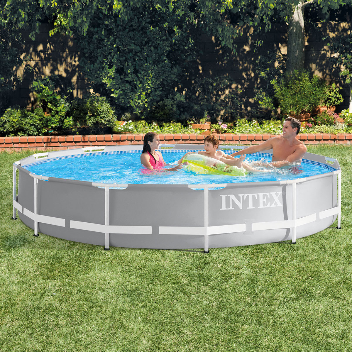 Intex 12ft (3.7m) Round Prism Frame Pool with Filter Pump