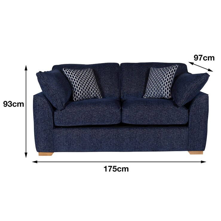 Lorna Navy Fabric 2 Seater Sofa Costco UK