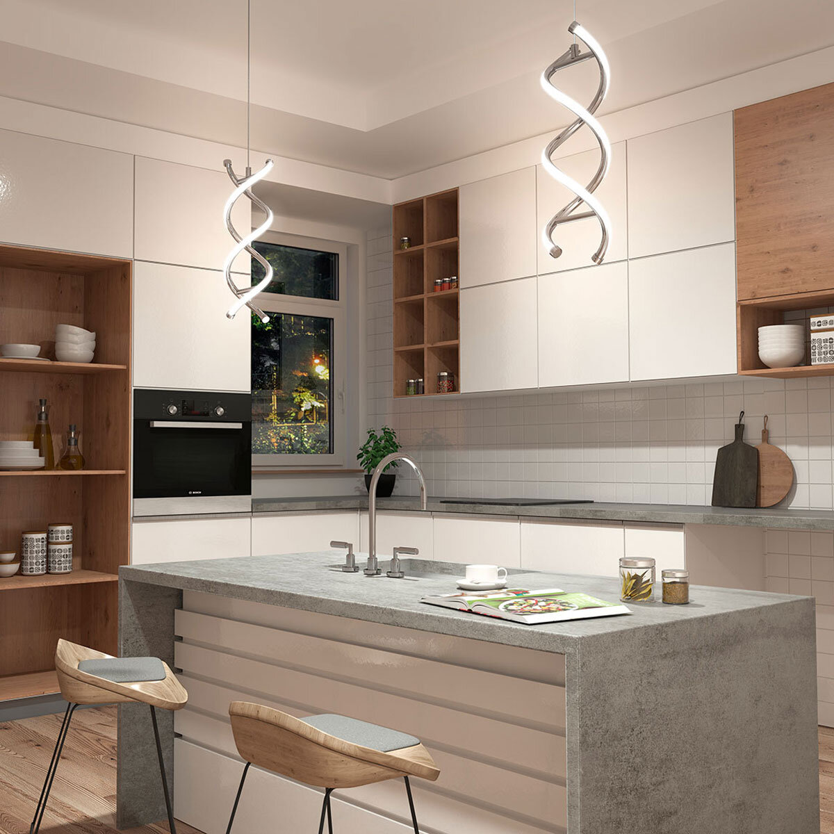 Artika DNA Single Light LED Pendant in Chrome