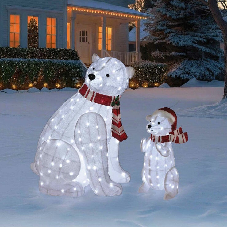 Outdoor Lit Polar Bears - Pack Of 2 Outdoor Lit Polar Bears - Pack Of 2