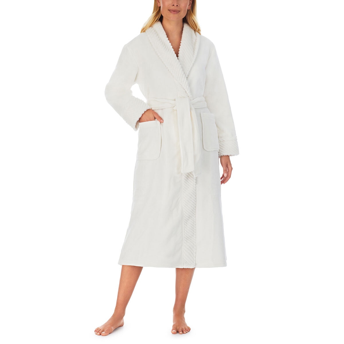 Carole Hochman Women's Plush Robe in Ivory