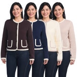 Dalia Ladies Contrast Trim Cardigan