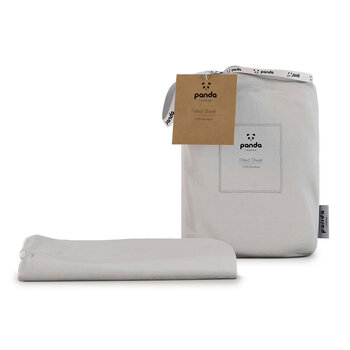 Panda 100% Bamboo White Fitted Sheet in 5 Sizes
