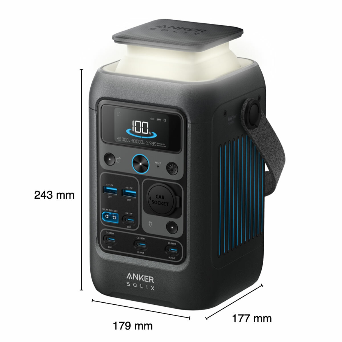 Anker C300X DC Portable Power Station + 100W Foldable Solar Panel