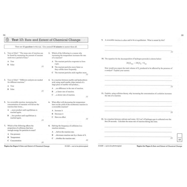 Page Spread of CGP GCSE AQA Chemistry text book