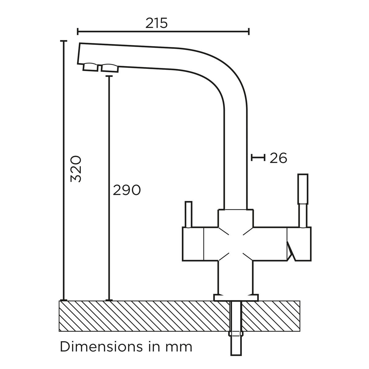 eKUBE Reverse Osmosis (RO) Drinking Water System & 3-Way Gemini Tap