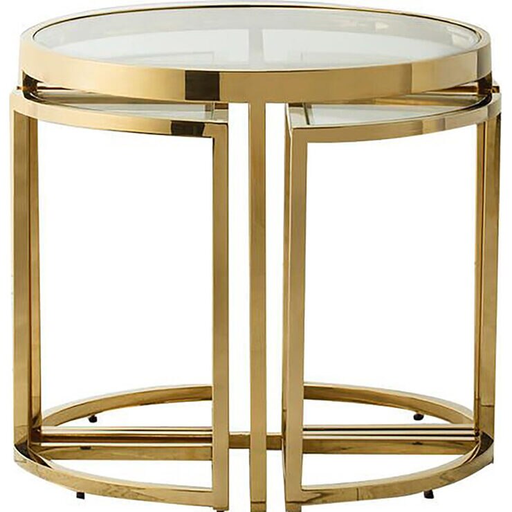 Gallery Moresco Side Table Nest, Gold Costco UK
