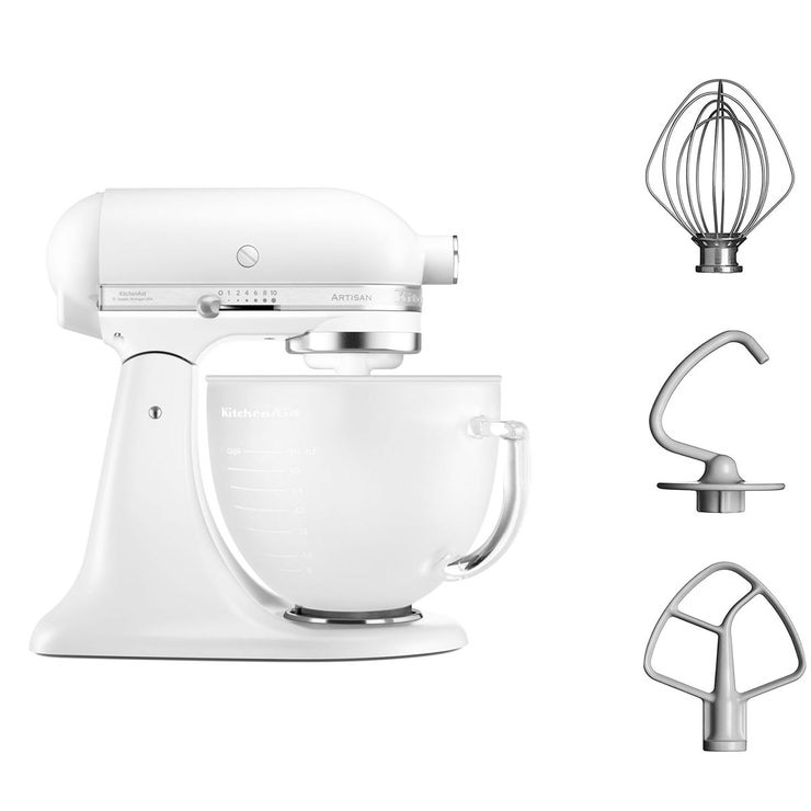 KitchenAid Artisan 4.8L TiltHead Stand Mixer Pearl White 5KSM156BFP